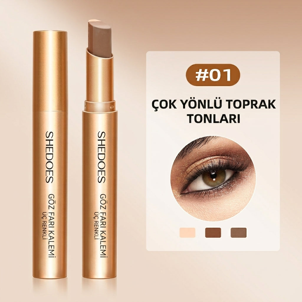 3 Renkli Gradyan Su Geçirmez Uzun Süreli Göz Farı Stick