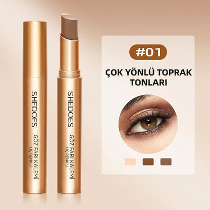 3 Renkli Gradyan Su Geçirmez Uzun Süreli Göz Farı Stick
