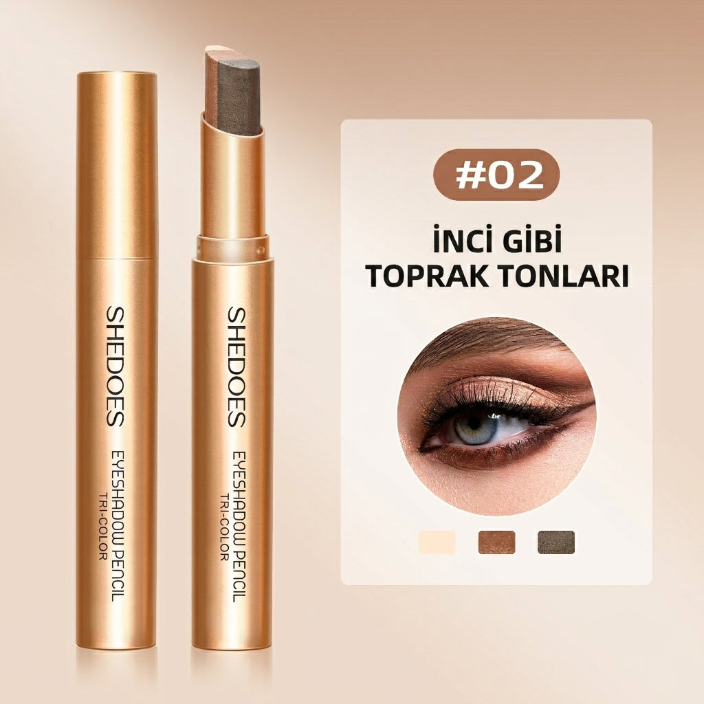 3 Renkli Gradyan Su Geçirmez Uzun Süreli Göz Farı Stick