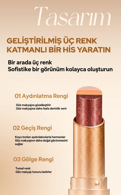 3 Renkli Gradyan Su Geçirmez Uzun Süreli Göz Farı Stick