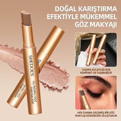 3 Renkli Gradyan Su Geçirmez Uzun Süreli Göz Farı Stick