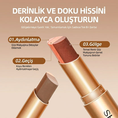3 Renkli Gradyan Su Geçirmez Uzun Süreli Göz Farı Stick
