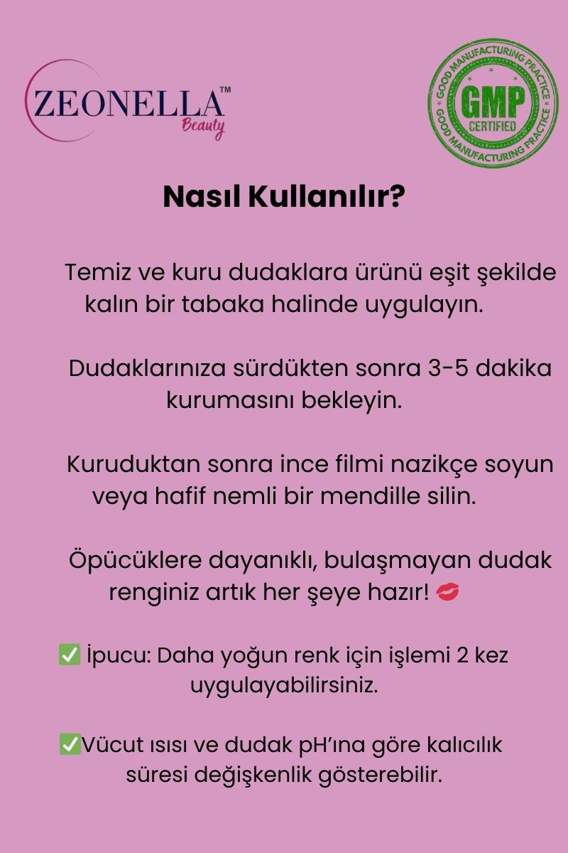 Zeonella Lip Stain - Soyulabilir Ruj