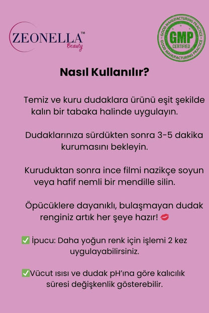 Zeonella Lip Stain - Soyulabilir Ruj