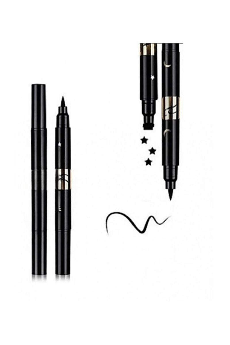 Zeonella Beauty Çift Taraflı 3 Lü Yıldız-Çiçek-Kalp Desenli Kalem Eyeliner Waterproof