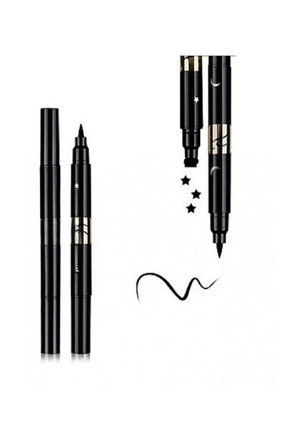 Zeonella Beauty Çift Taraflı 3 Lü Yıldız-Çiçek-Kalp Desenli Kalem Eyeliner Waterproof